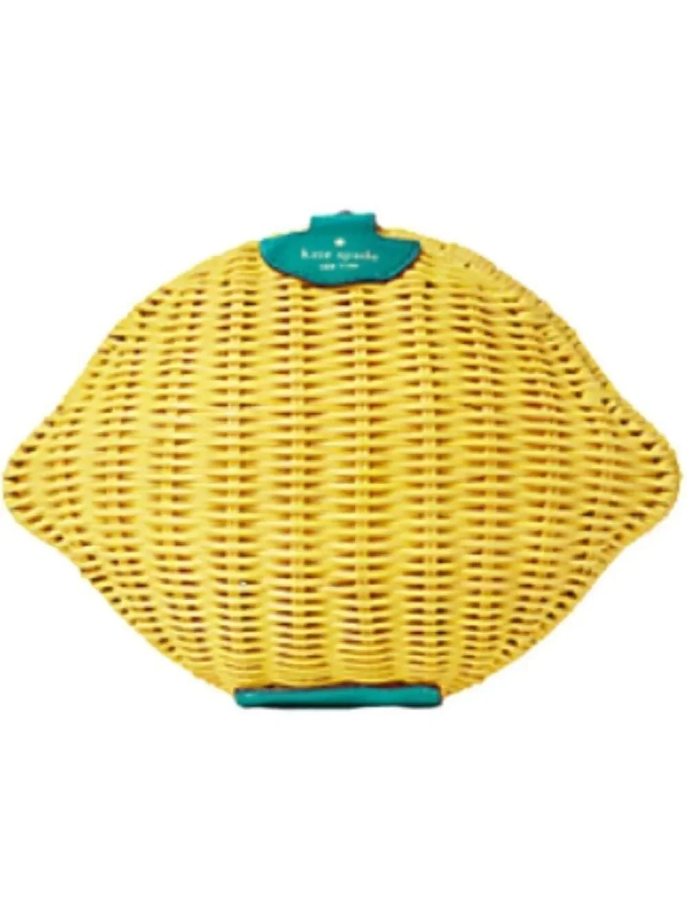 YELLOW AND GREEN KATE SPADE PICNIC PERFECT LEMON WICKER CROSSBODY BAG SUMMER